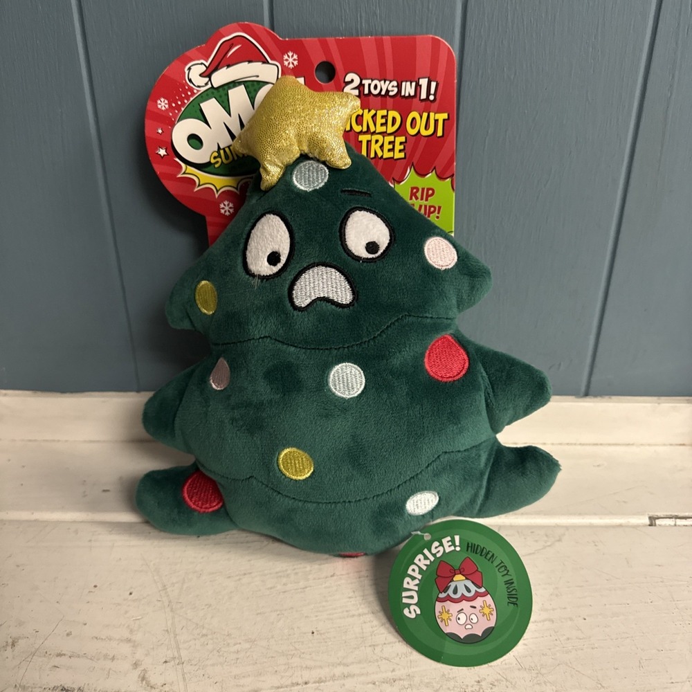OMG! Surprise Holiday Tricked Out Tree 2 in‎ 1 Dog Toy Plush Chew Christmas NWT